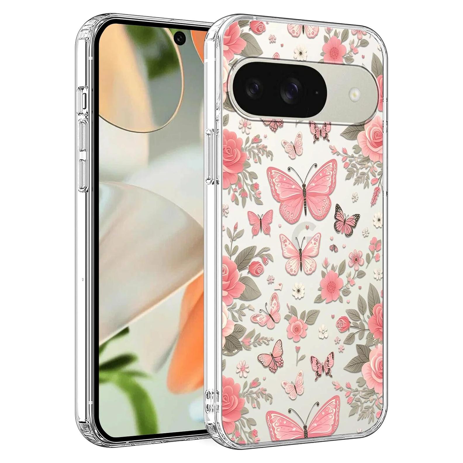 Funda TPU Mariposa Rosa para Google Pixel 9/9 Pro 5G 6,3"