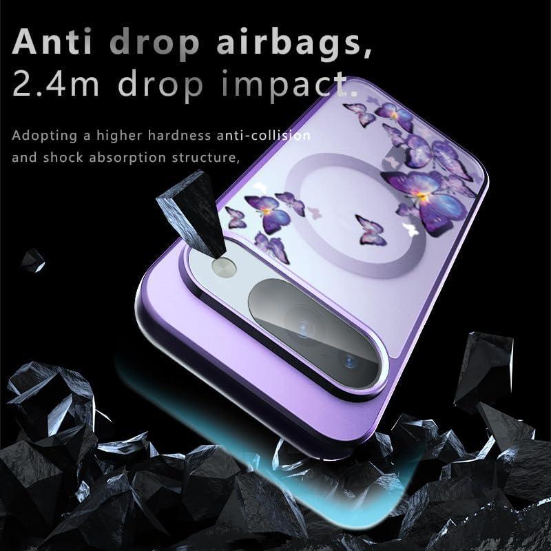 Funda Magnética Eiyikof para Google Pixel 9/9 Pro - Mariposa Morada