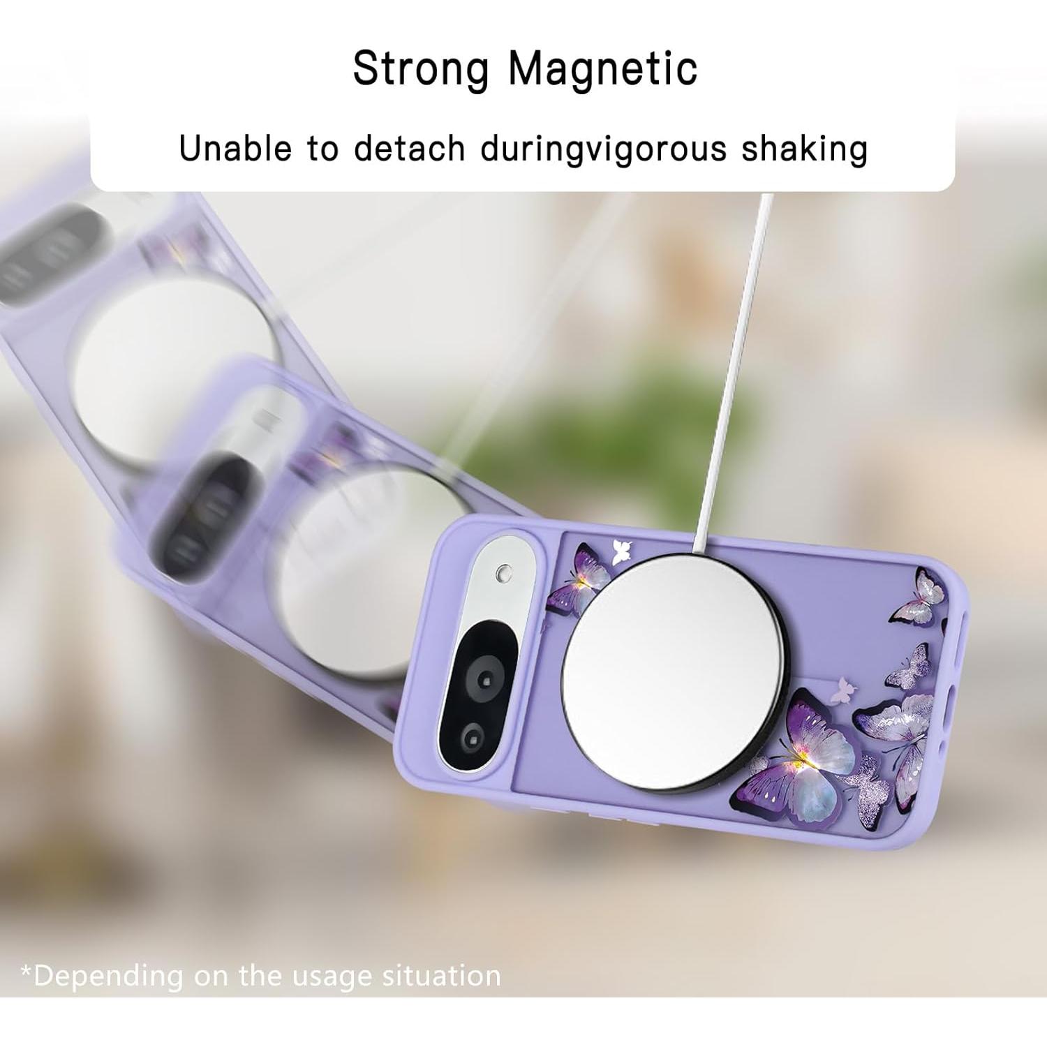Funda Magnética Eiyikof para Google Pixel 9/9 Pro - Mariposa Morada