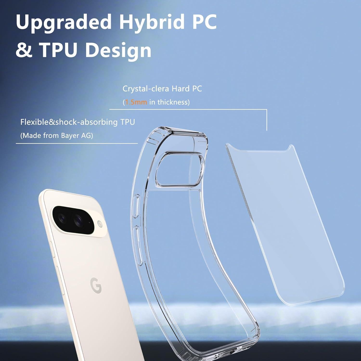 Funda Transparente Natbok para Google Pixel 10/10 Pro - TPU y PC