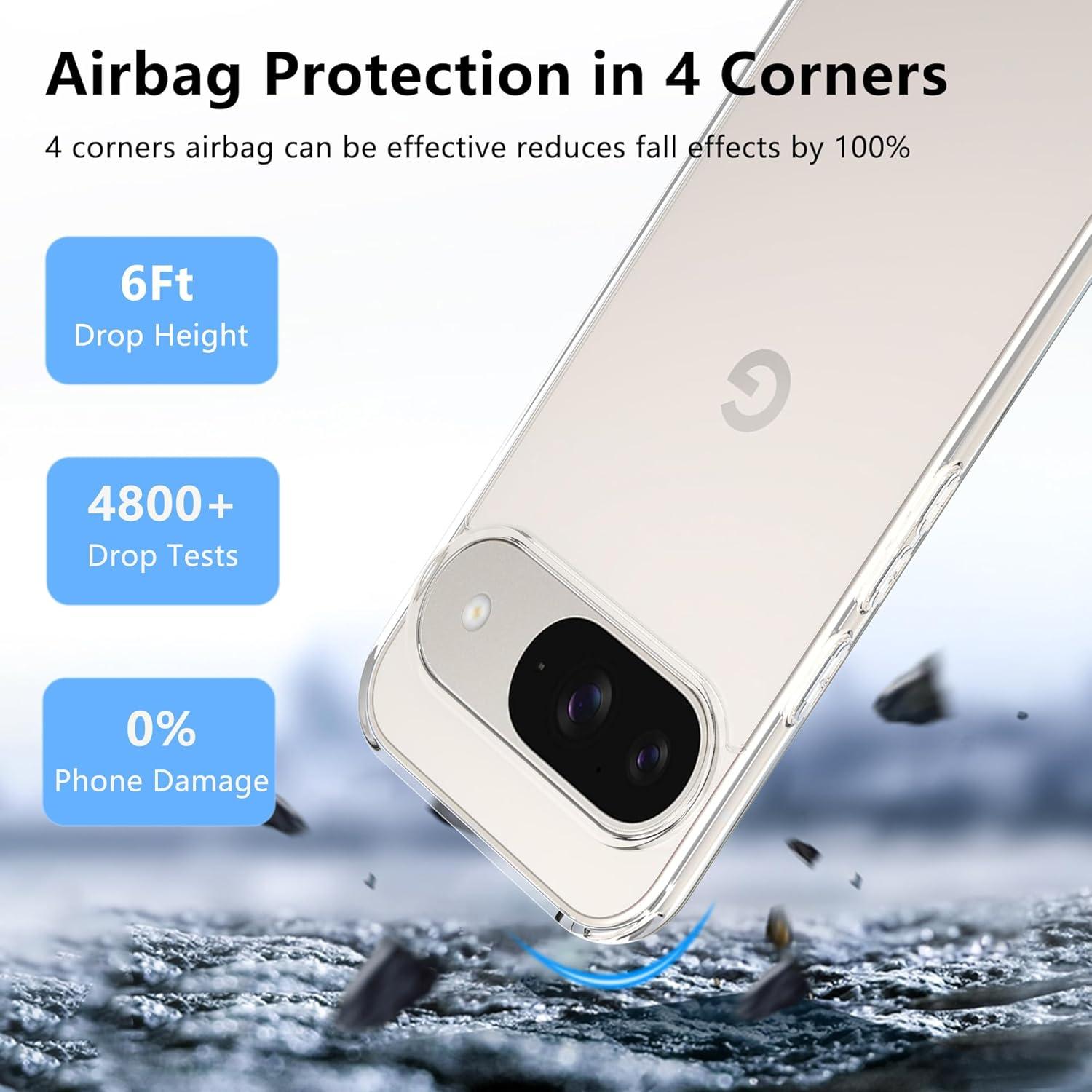 Funda Transparente Natbok para Google Pixel 10/10 Pro - TPU y PC