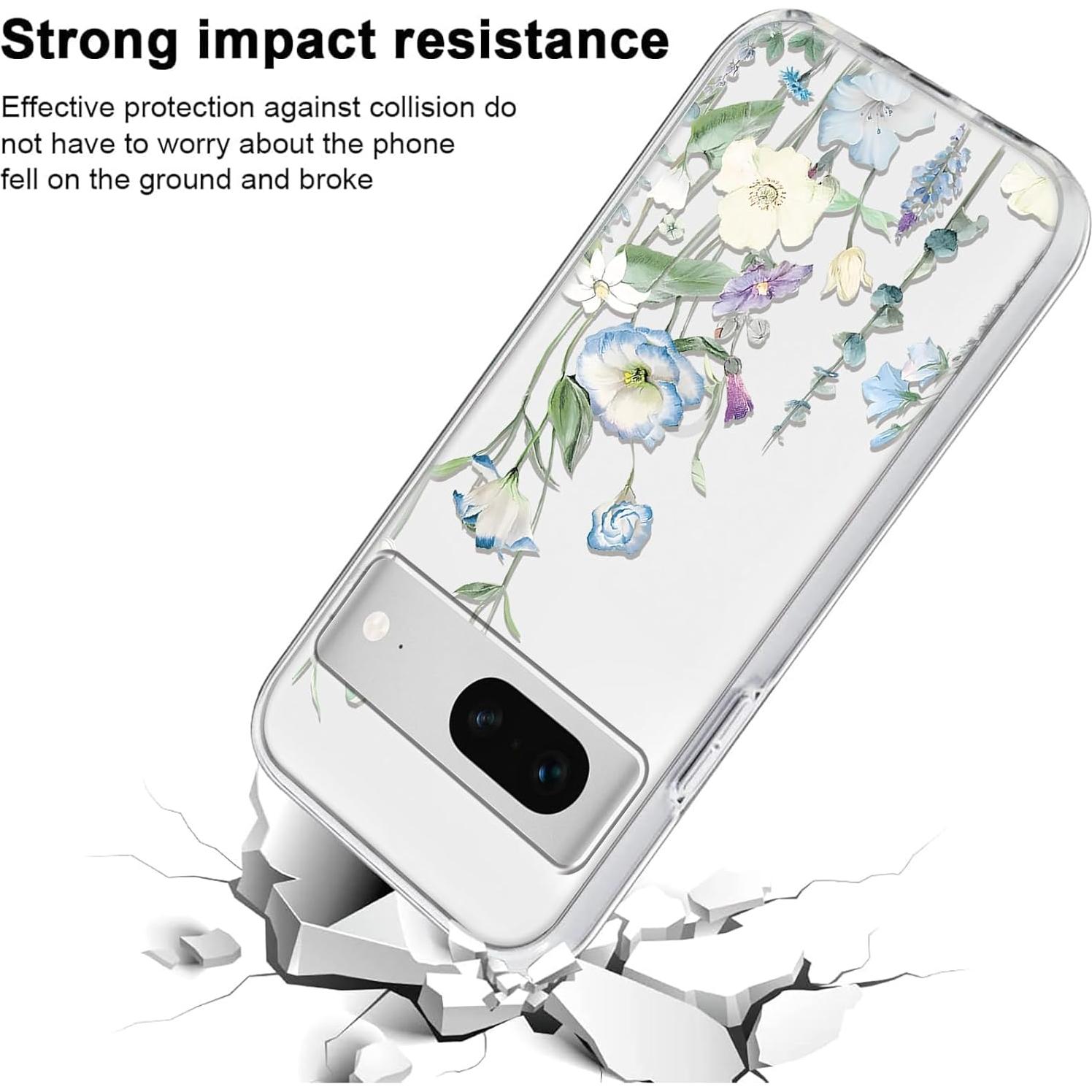 Funda Protectora Google Pixel 7 5G Floral Transparente