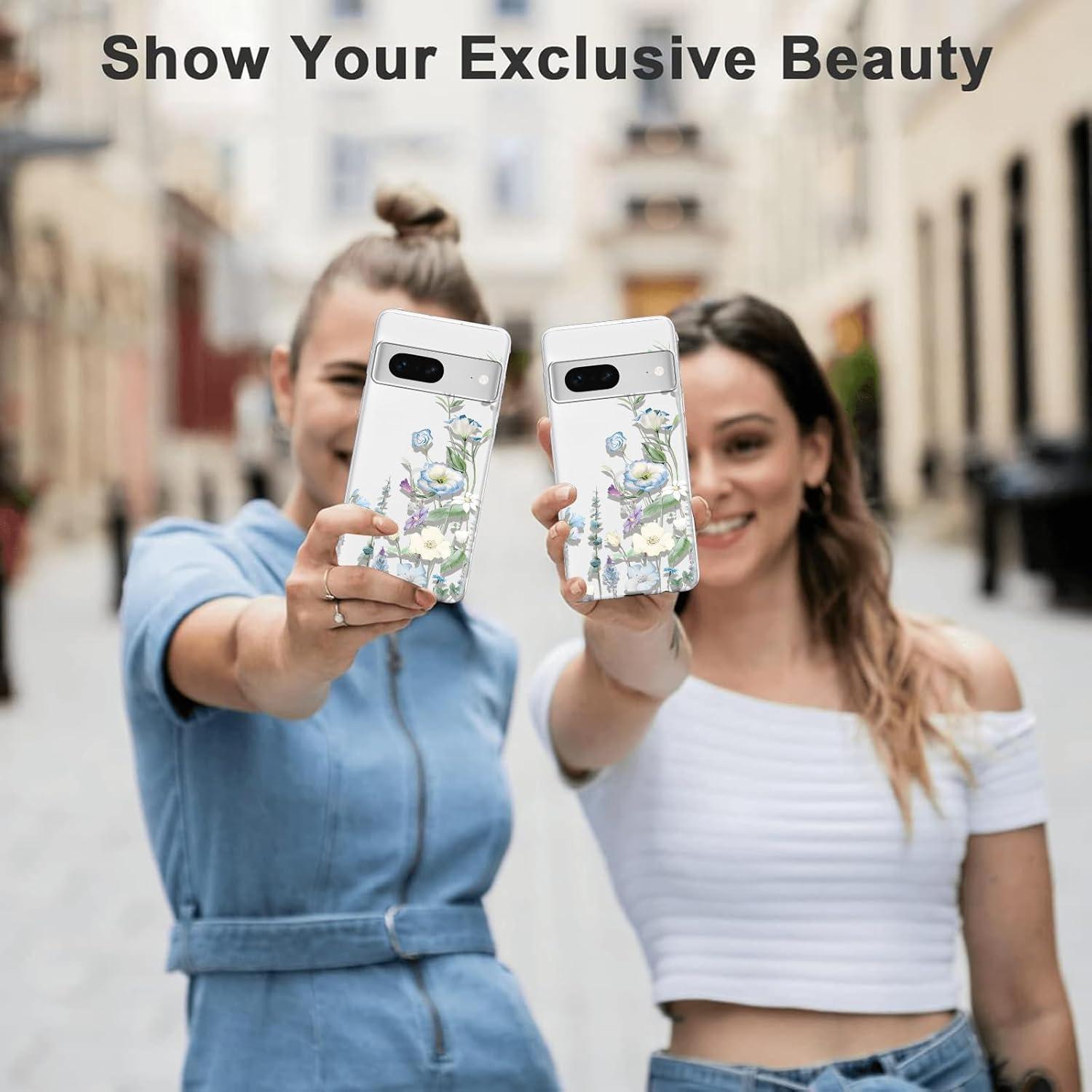 Funda Protectora Google Pixel 7 5G Floral Transparente