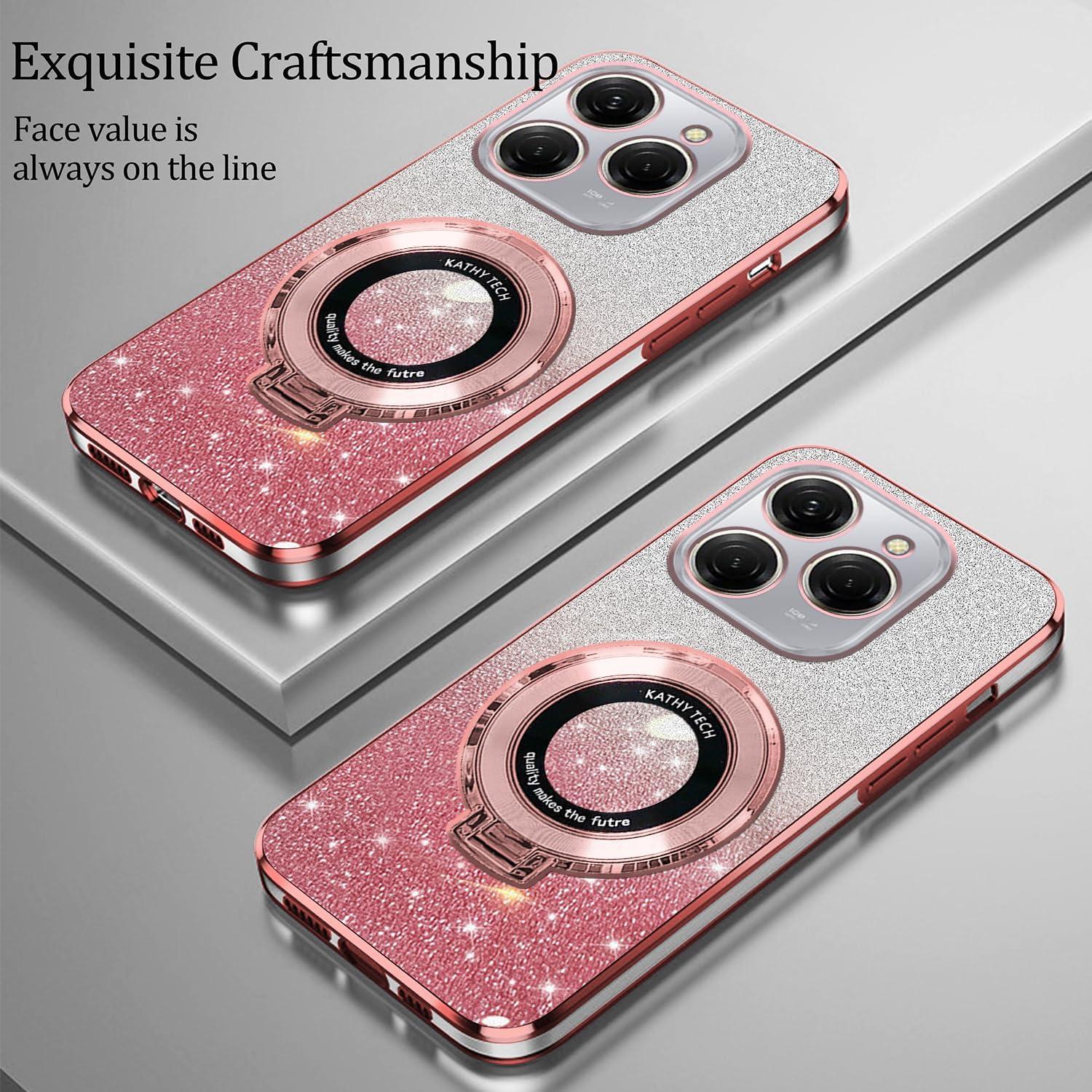 Funda de Silicona Rosa para Tecno Spark 20 Pro con Soporte