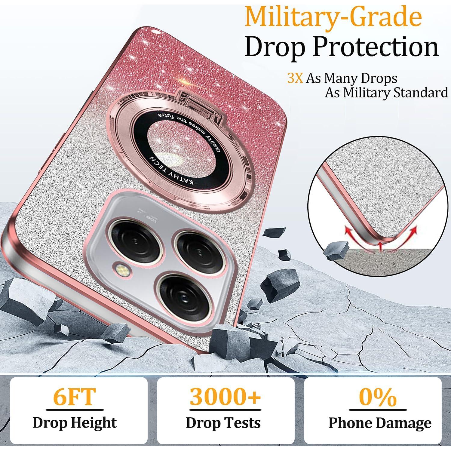 Funda de Silicona Rosa para Tecno Spark 20 Pro con Soporte