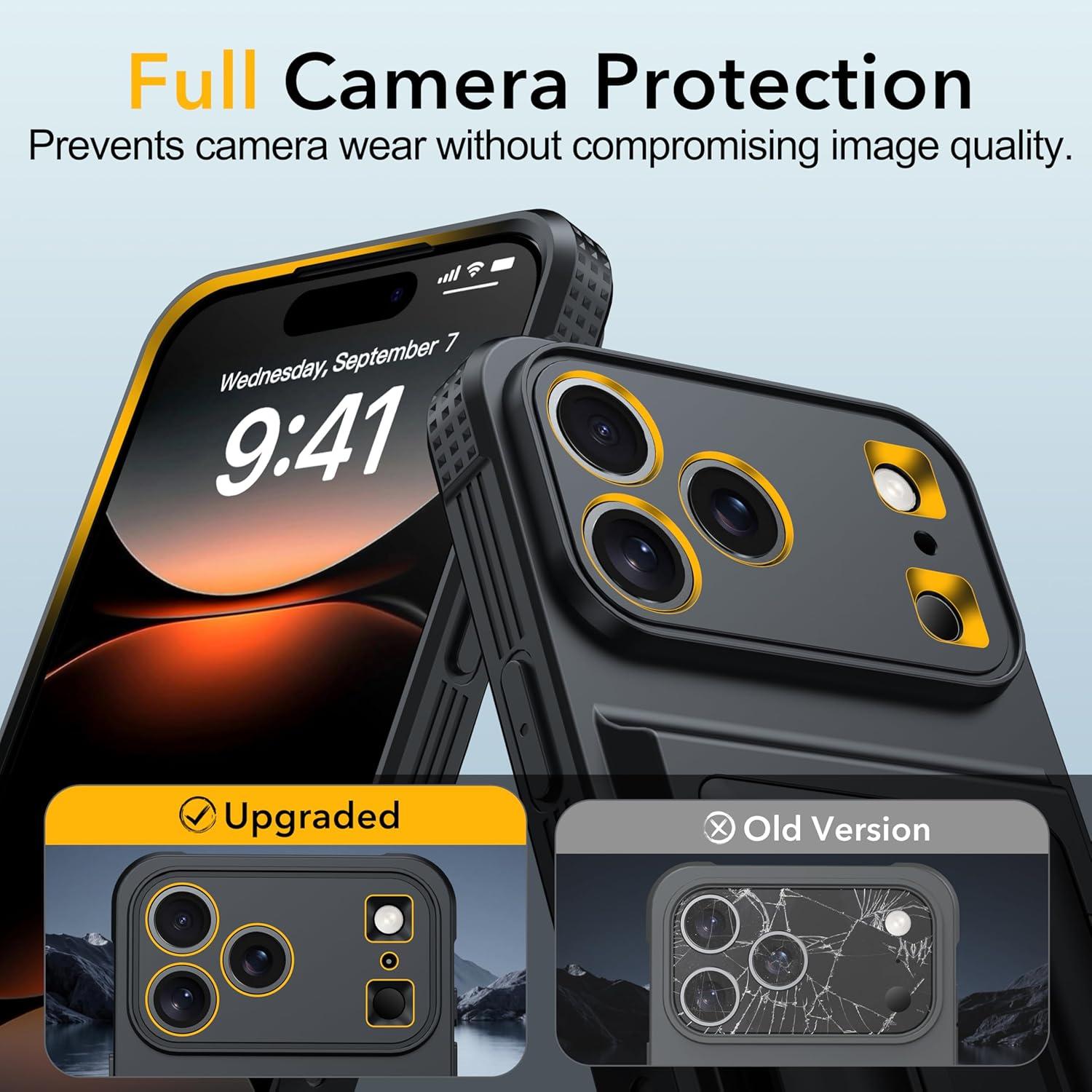 Funda de Cartera Oterkin para iPhone 17 Pro - Negro, Soporte y RFID