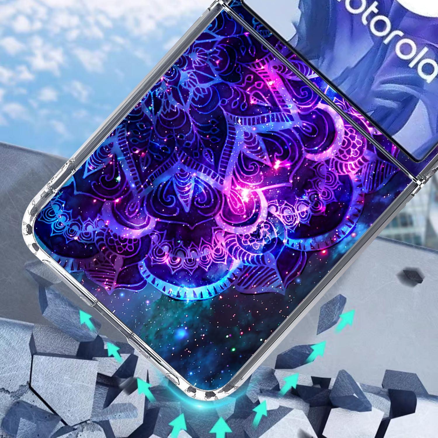 Funda Dura Antirayaduras Bcov para Motorola Razr Ultra 2025 - Mandala Púrpura