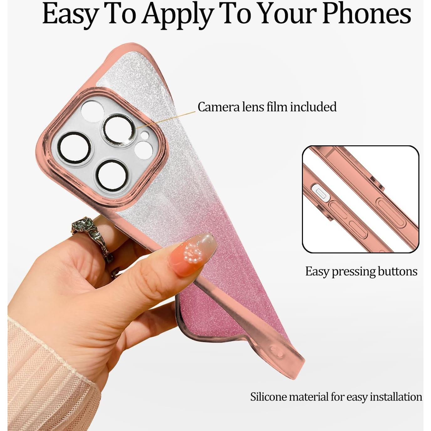 Funda Protectora Tecno Pova 6 Pro Wousunly Rosa Brillo Doble Capa