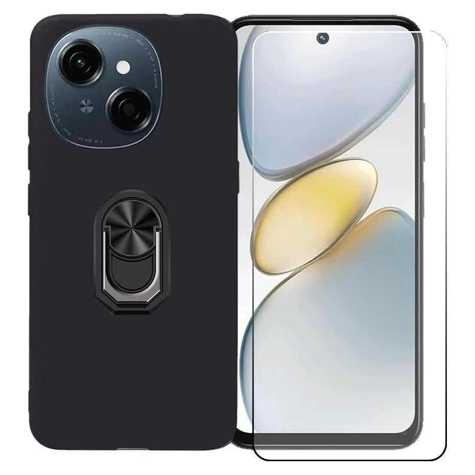 Funda TPU Negra + Protector Pantalla HD Tecno Spark 40C