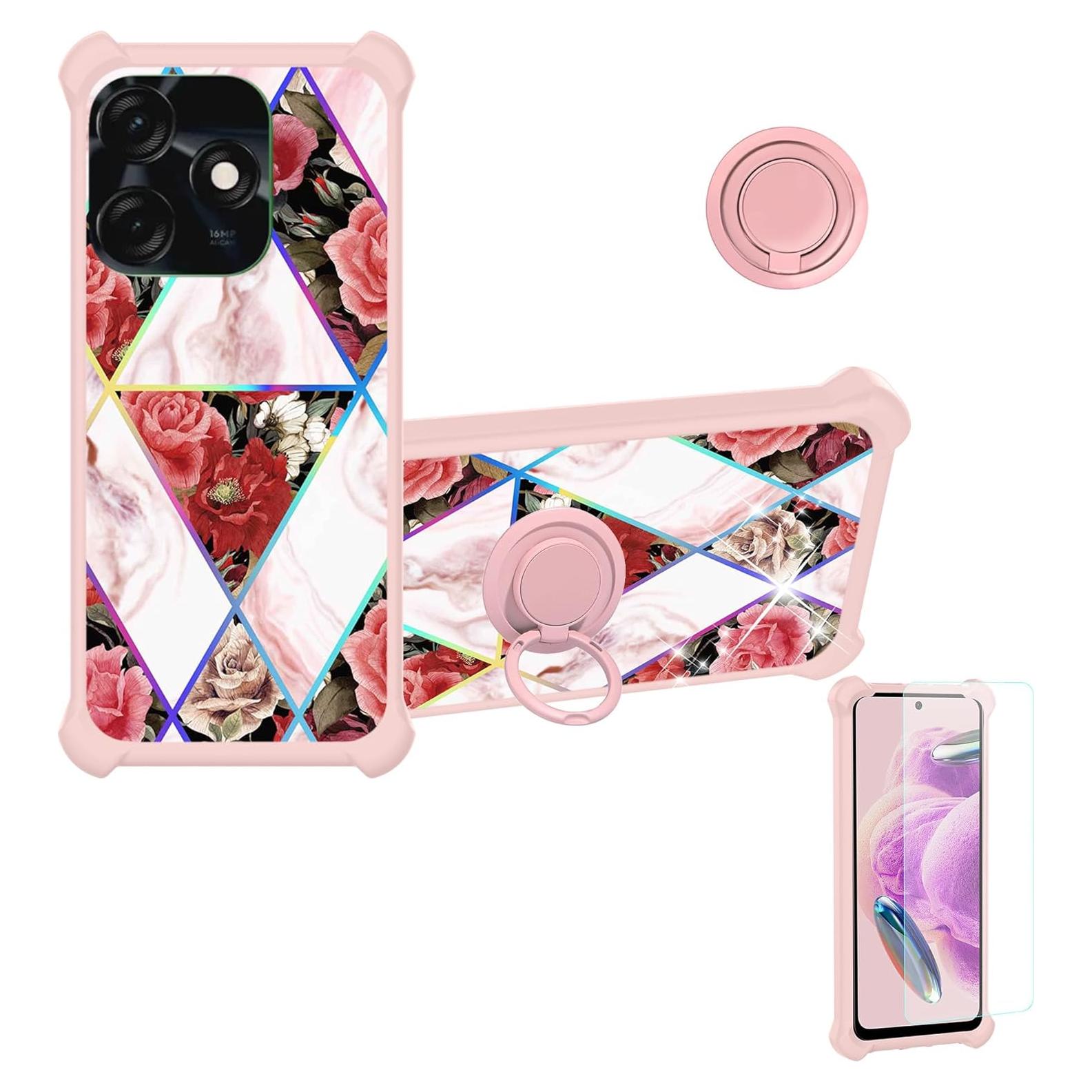 Funda Tecno Spark 10C con Protector Vidrio Templado y Soporte