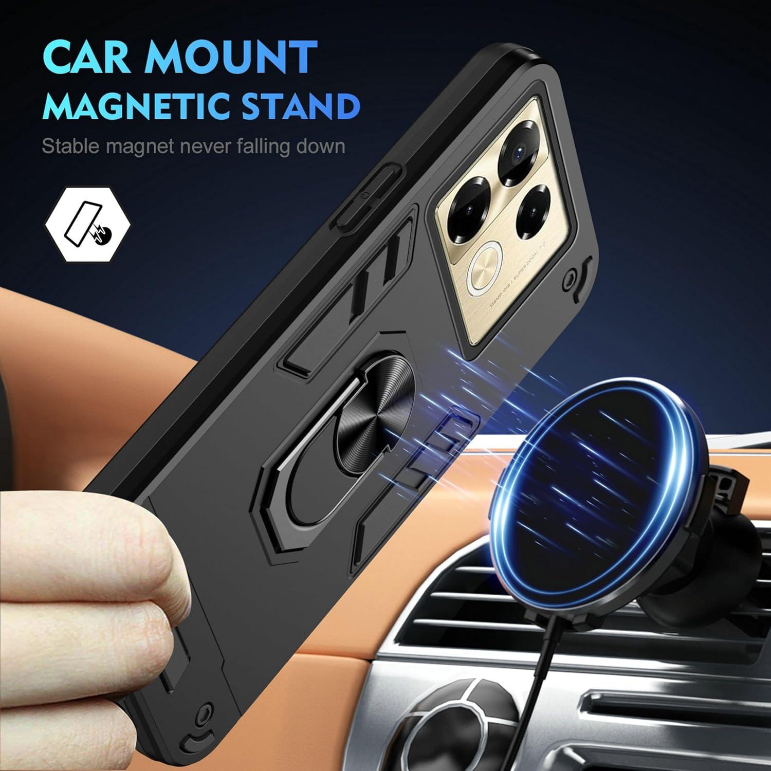 Funda Infinix Zero 30 4G Lucyliy Negra con Soporte Magnético