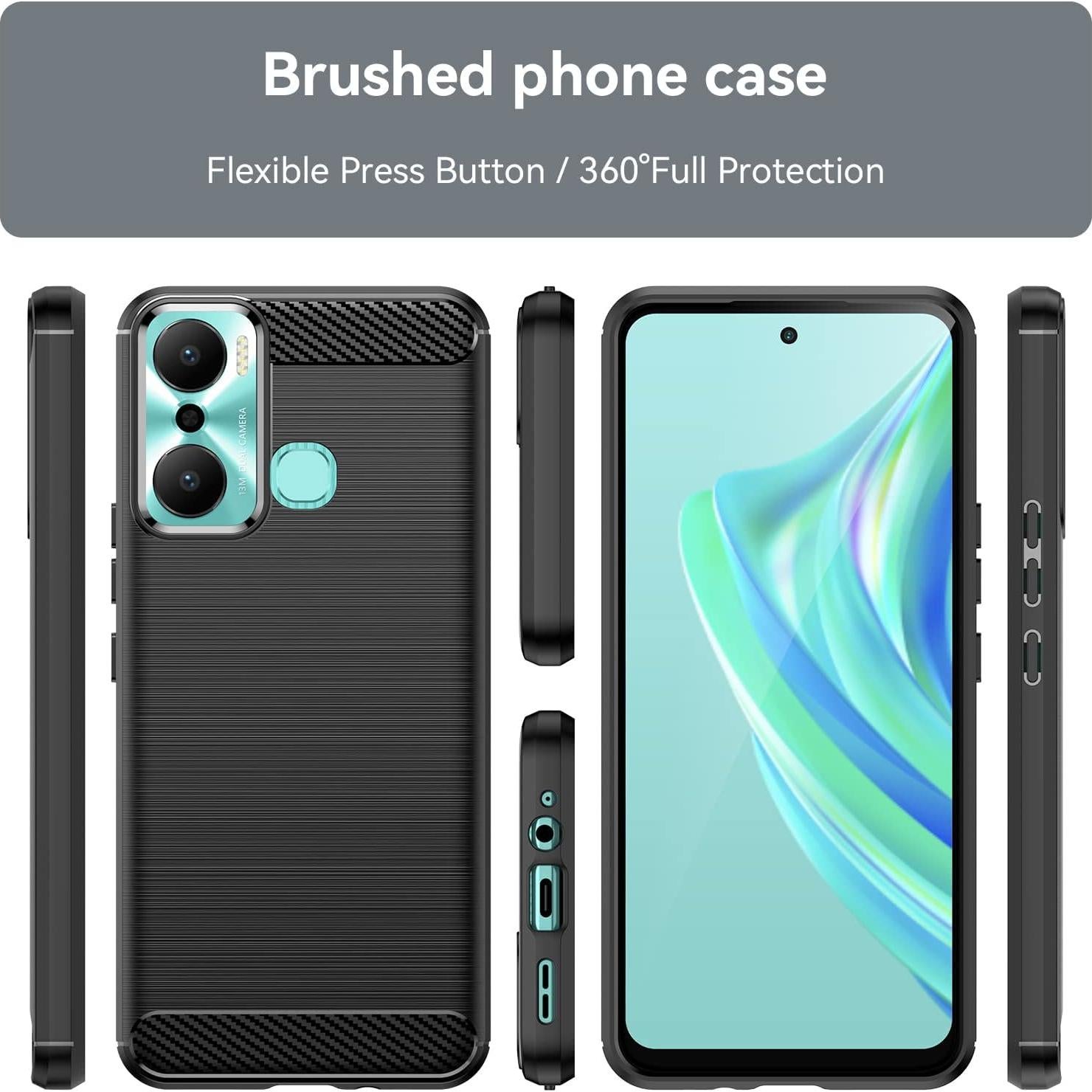 Funda Asuwish para Infinix Hot 20 Play con Protector de Vidrio