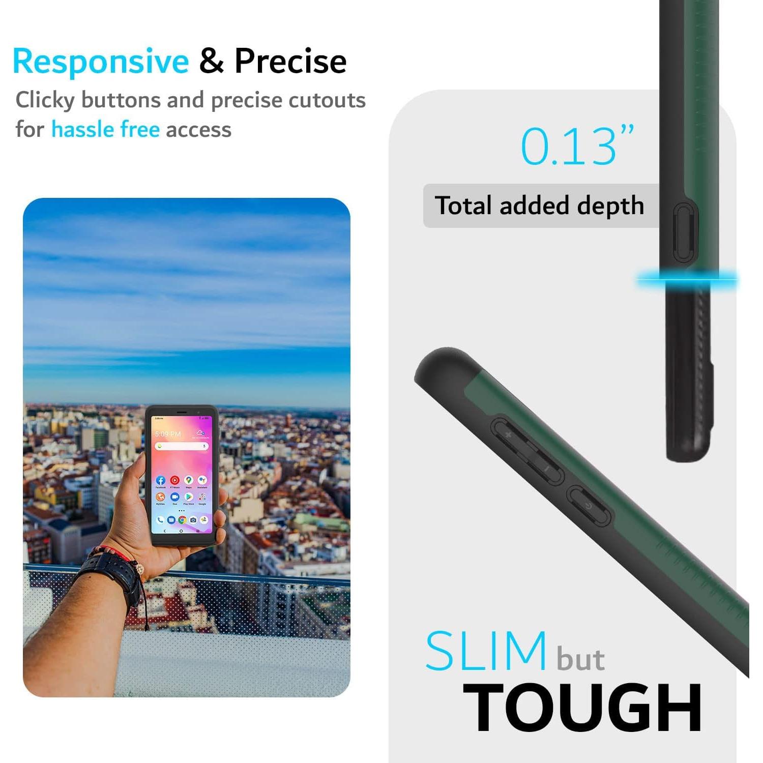 Funda TUDIA DualShield para Alcatel TCL A3 A509DL - Verde Cazador