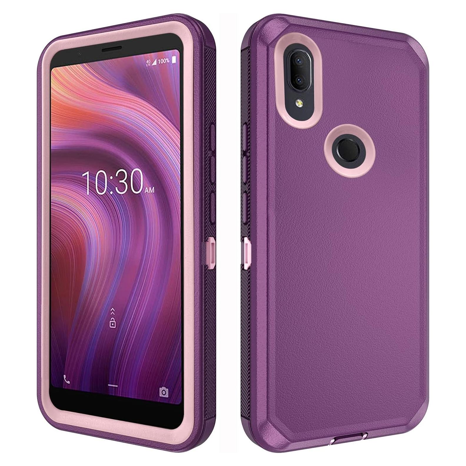 Funda Asuwish para Alcatel 3V 2019 Protección Híbrida Púrpura