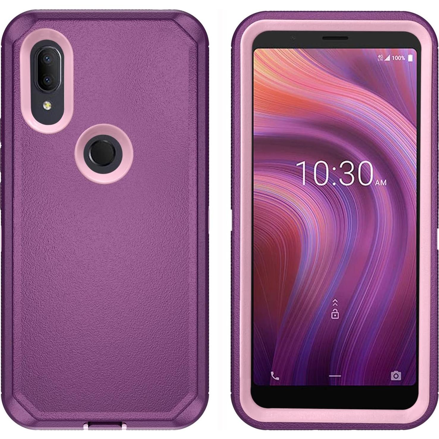 Funda Asuwish para Alcatel 3V 2019 Protección Híbrida Púrpura