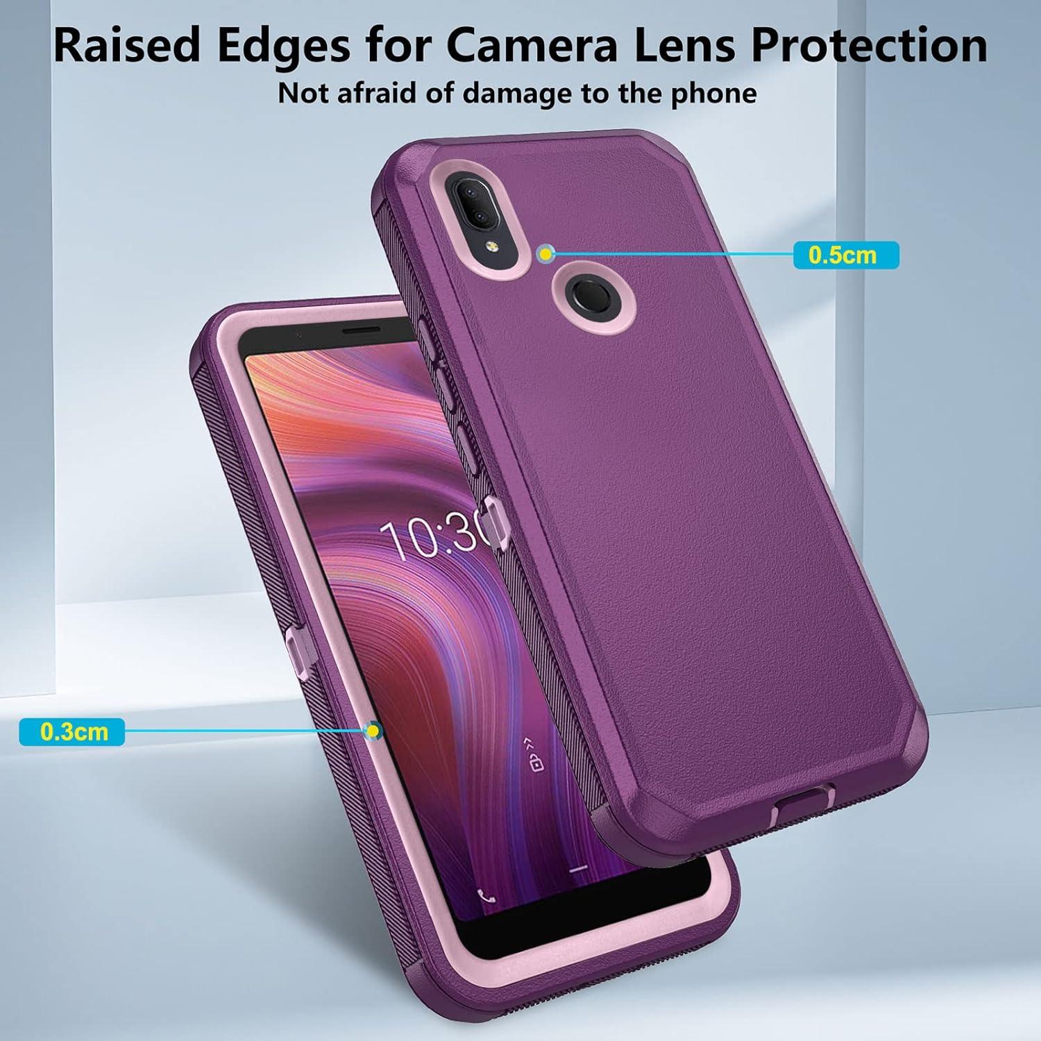 Funda Asuwish para Alcatel 3V 2019 Protección Híbrida Púrpura