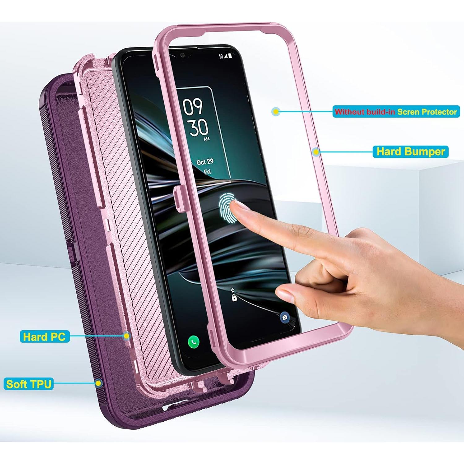 Funda Asuwish para Alcatel 3V 2019 Protección Híbrida Púrpura