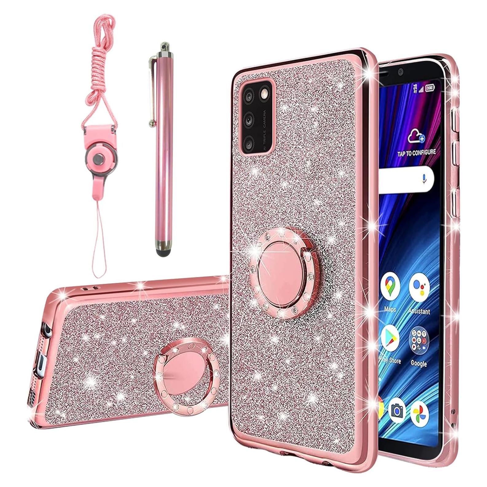 Funda Brillante KuDiNi para Alcatel TCL A3X A600Dl Rosa TPU