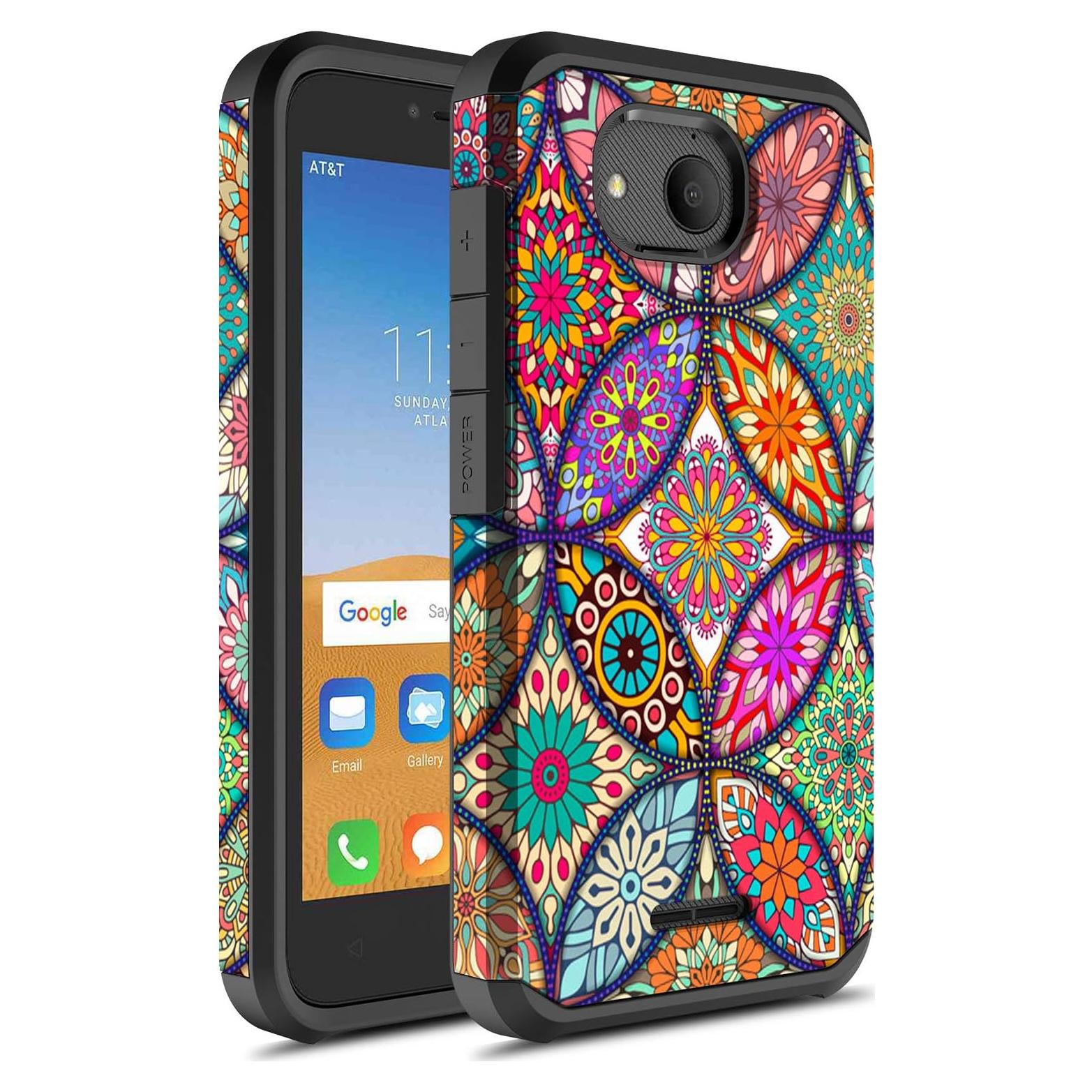 Funda Híbrida Rosebono para Alcatel Tetra - Mandala Colorida