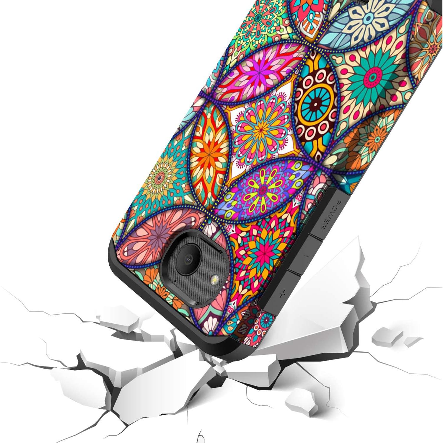 Funda Híbrida Rosebono para Alcatel Tetra - Mandala Colorida