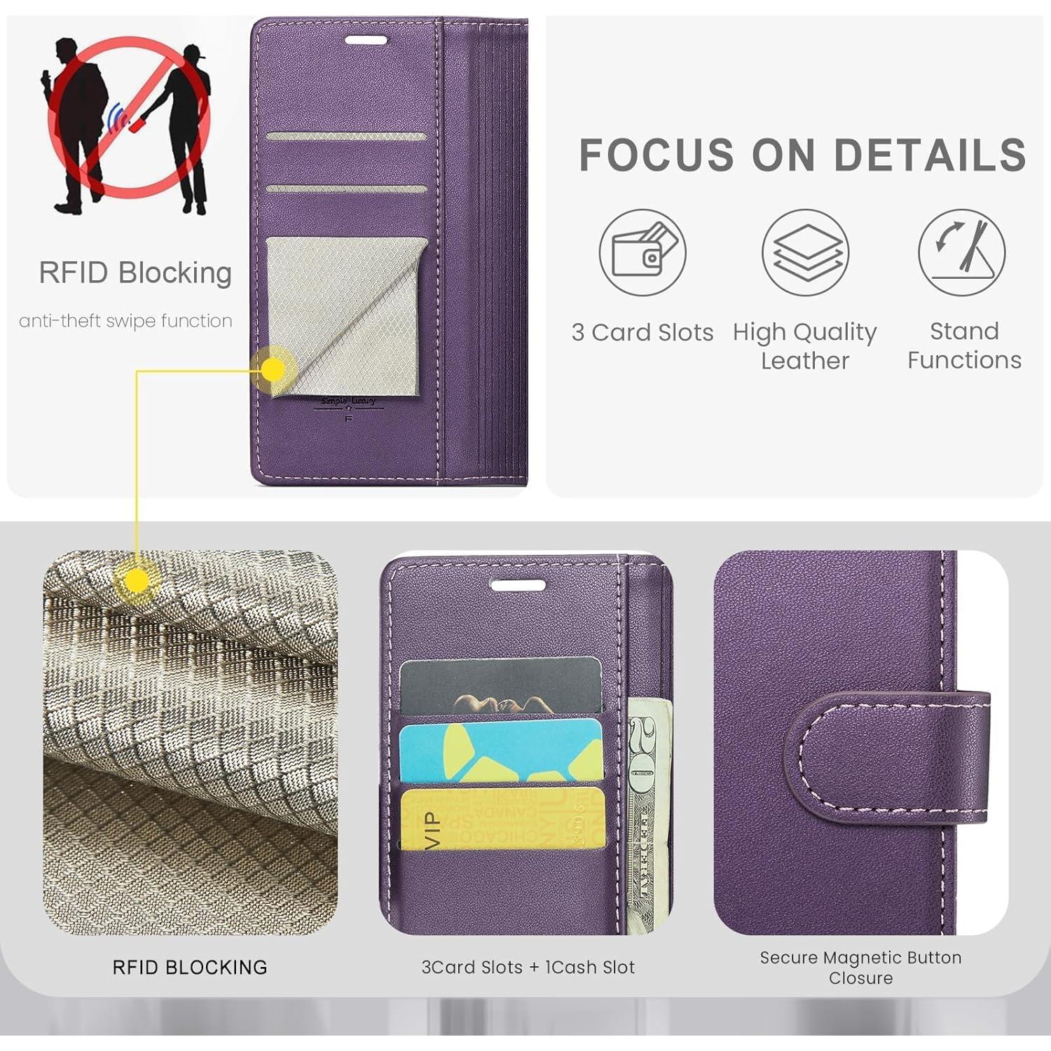 Funda billetera FLIPALM para Samsung Galaxy A36 5G - Púrpura