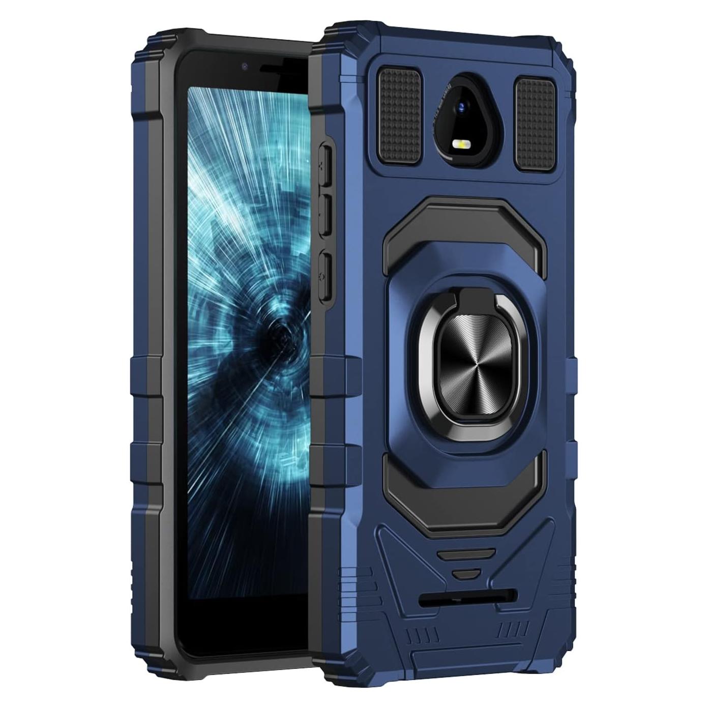 Funda Schok Volt SV55 con Protector de Pantalla Templado Azul