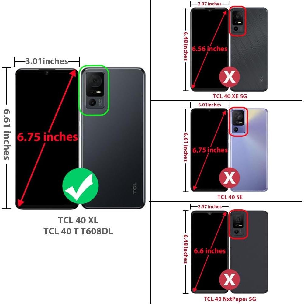 Funda TJS Azul para TCL 40 XL y Jitterbug Smart4 con Protector