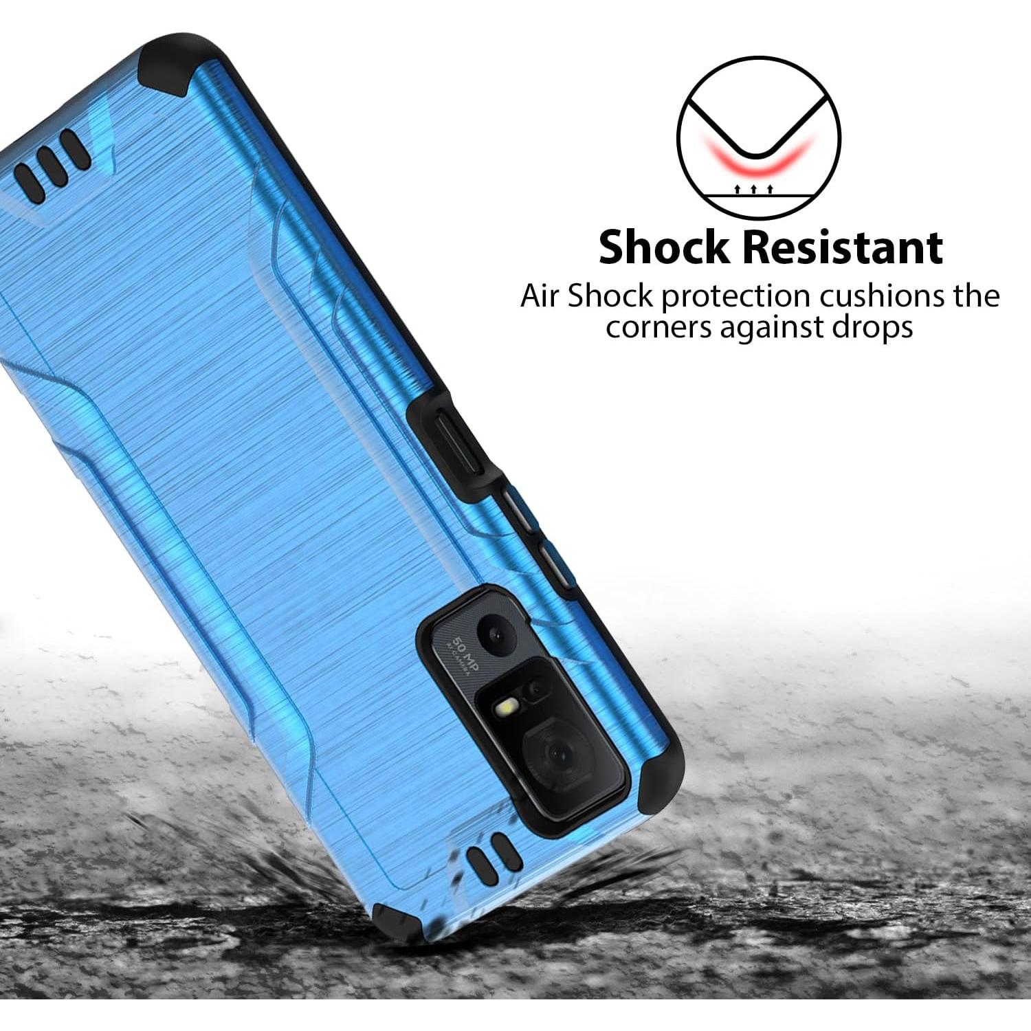 Funda TJS Azul para TCL 40 XL y Jitterbug Smart4 con Protector