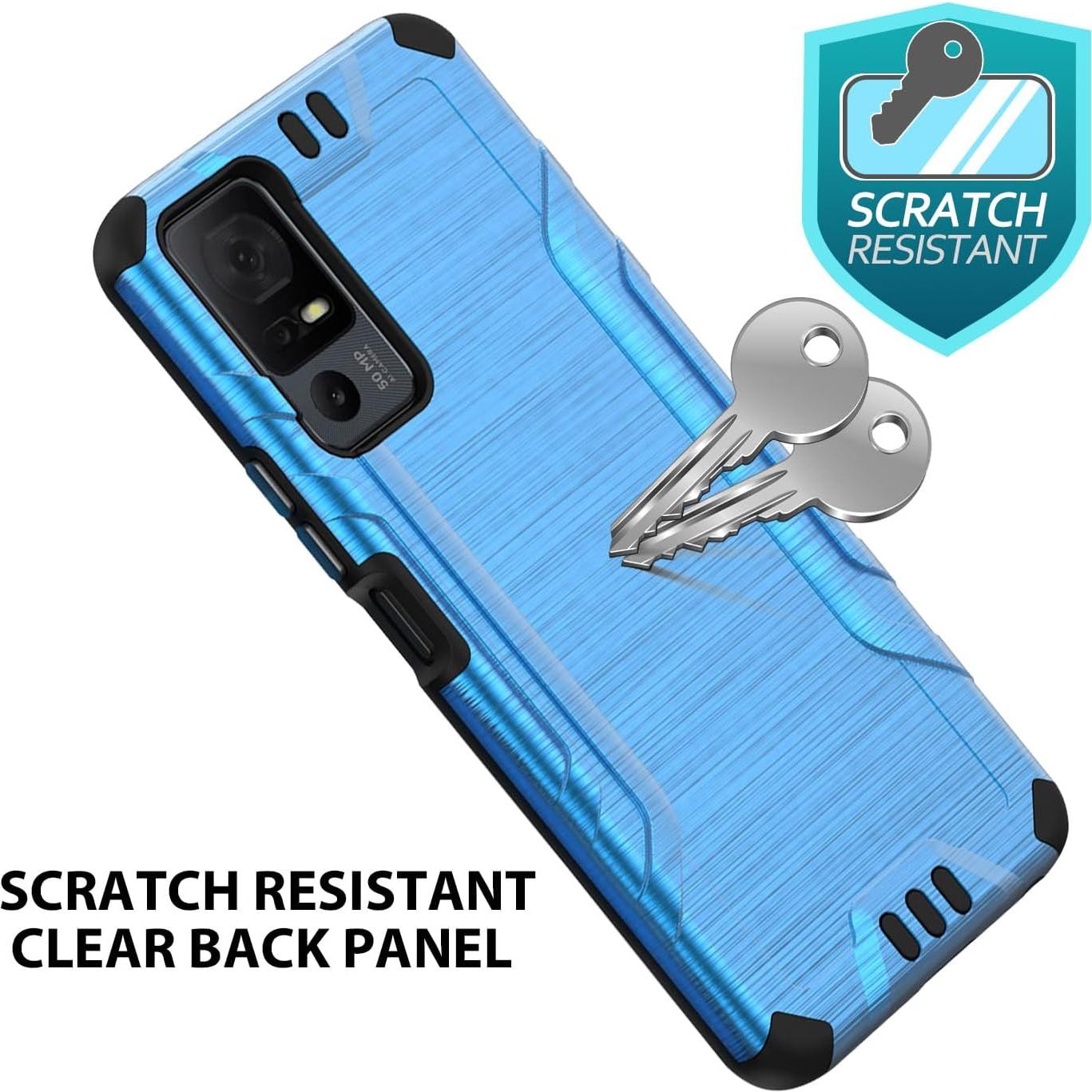 Funda TJS Azul para TCL 40 XL y Jitterbug Smart4 con Protector