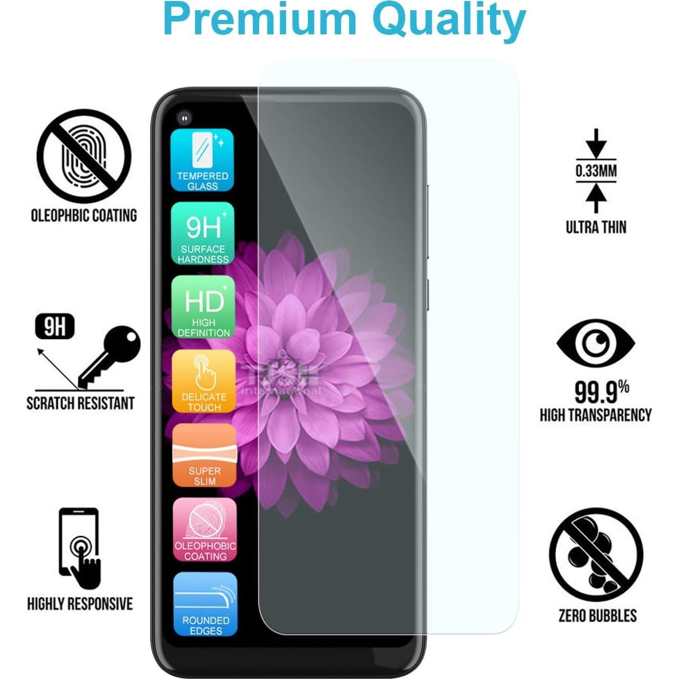 Funda TJS Azul para TCL 40 XL y Jitterbug Smart4 con Protector