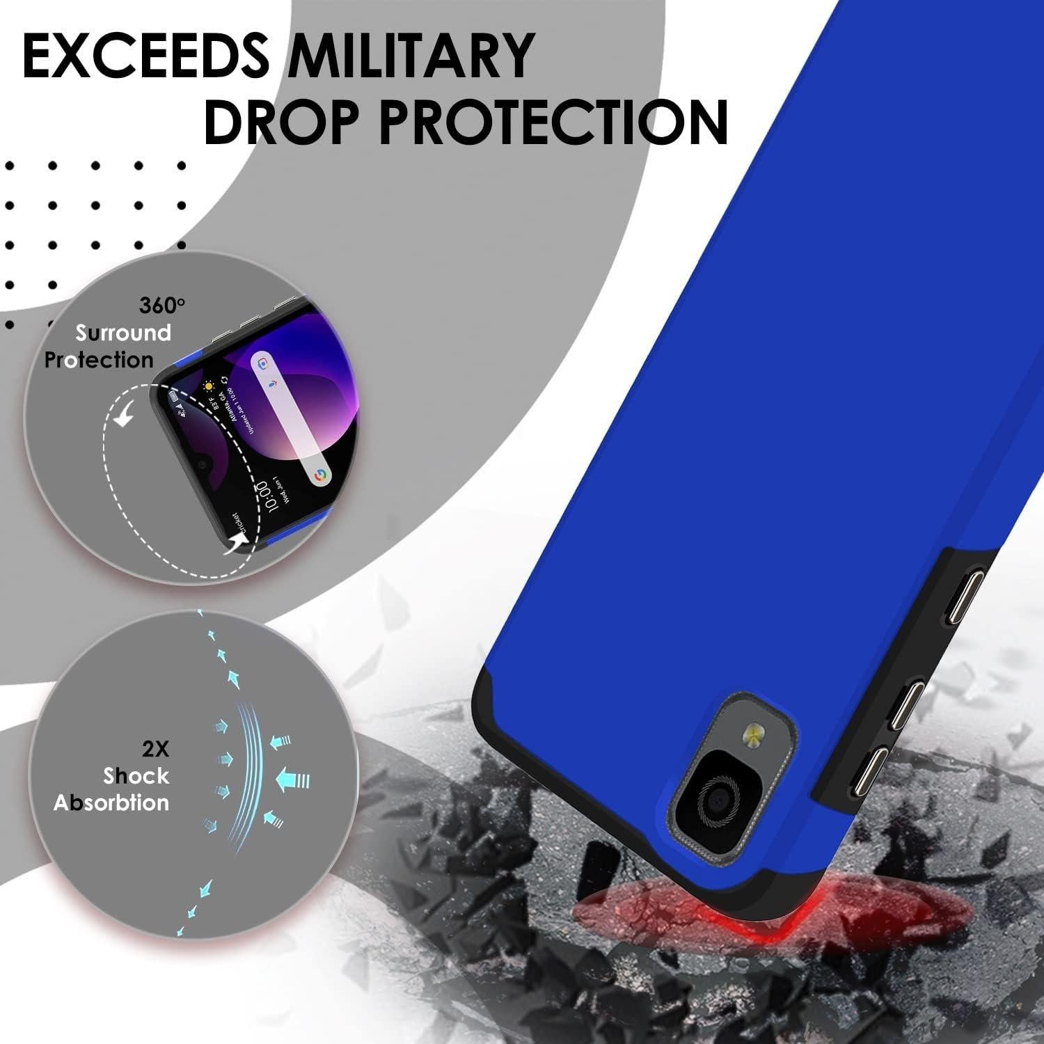 Funda Híbrida Dual + Vidrio Templado TCL 30 Z 4188C Azul