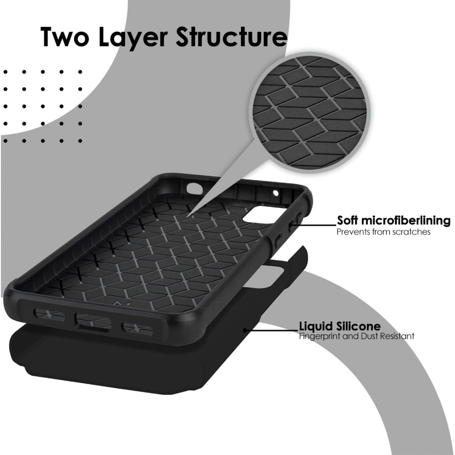 Funda Híbrida a Prueba de Golpes PT para TCL 30 Z 4188C - Negro