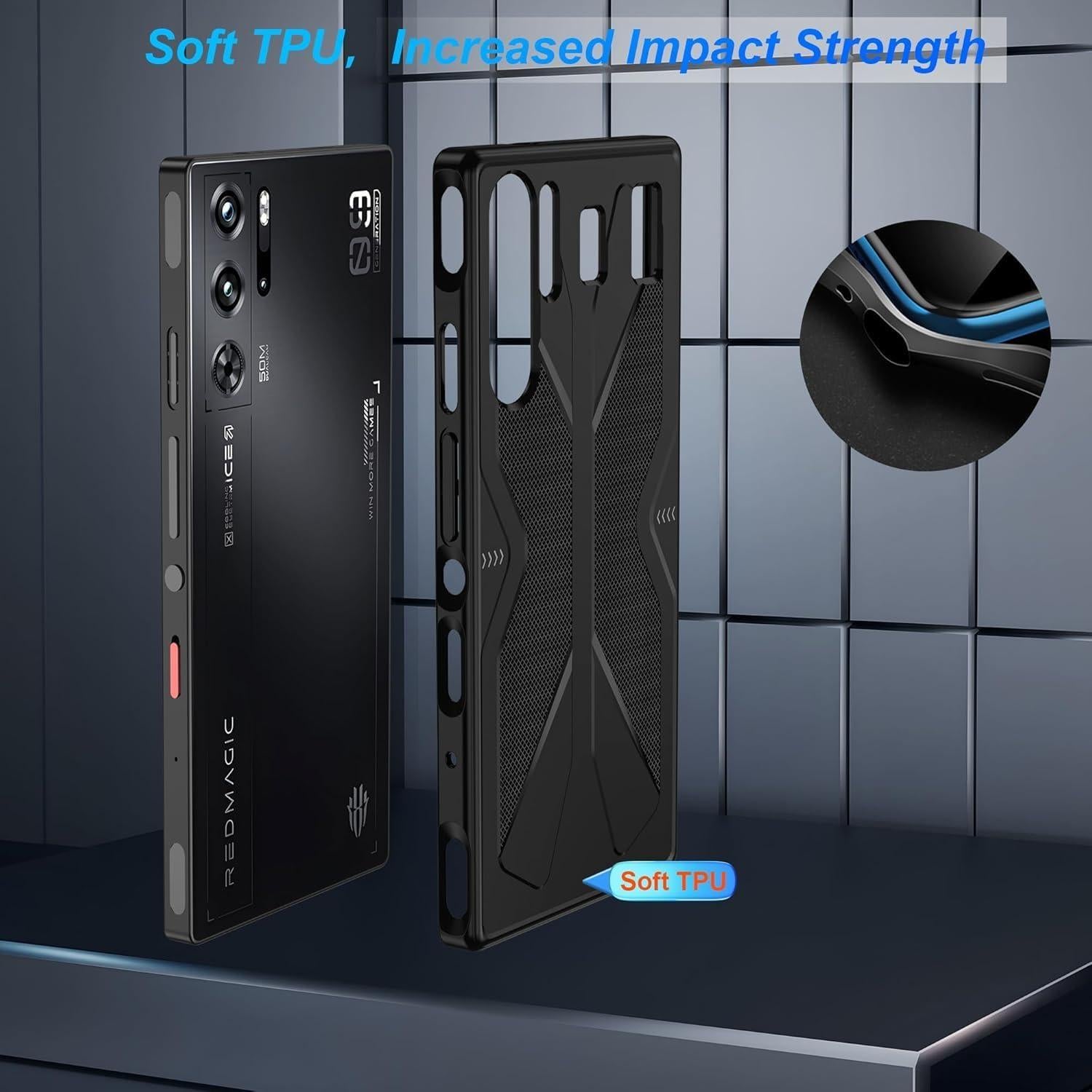 Funda TPU Militar ZTE Nubia Red Magic 10 Pro/10s Pro+ Negra