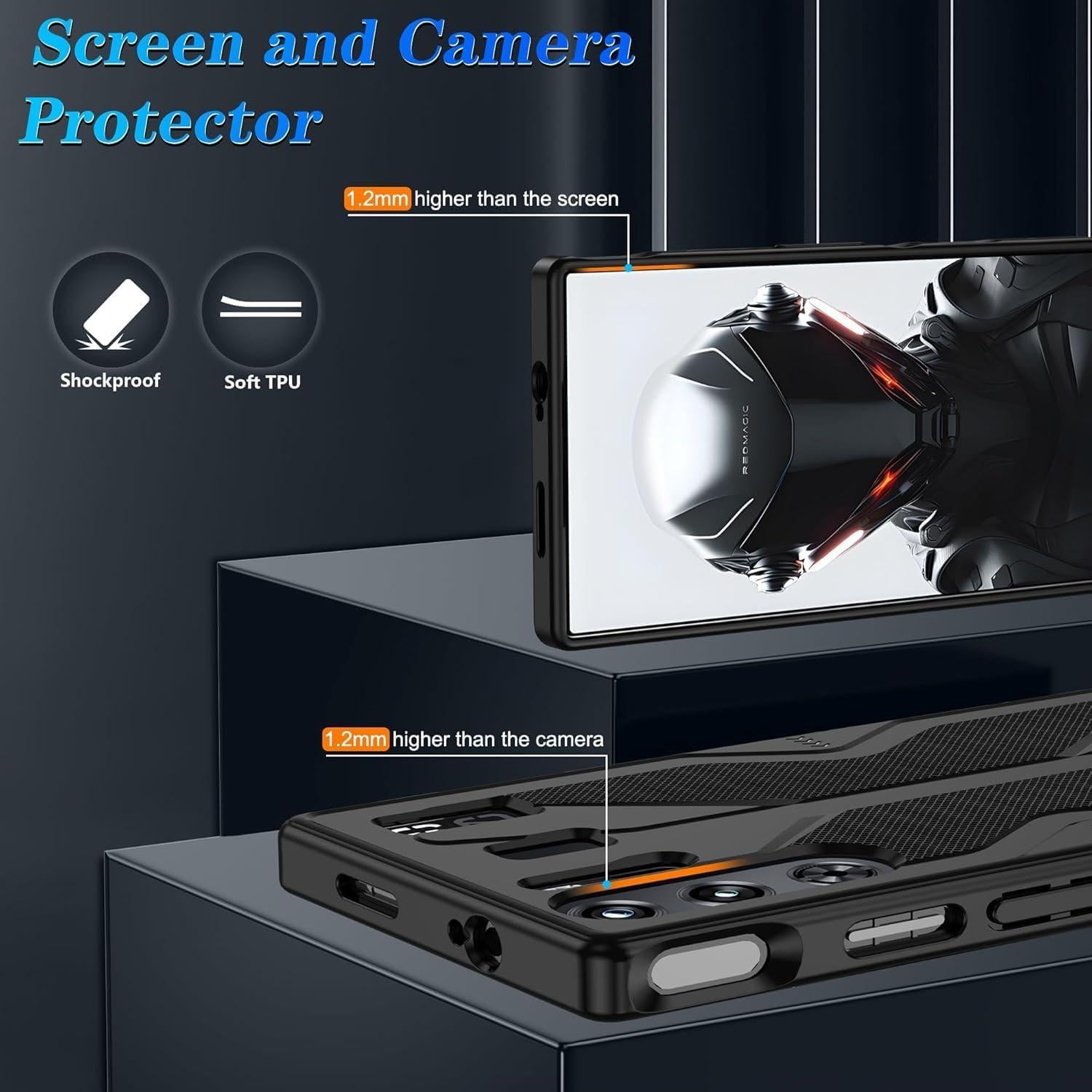 Funda TPU Militar ZTE Nubia Red Magic 10 Pro/10s Pro+ Negra