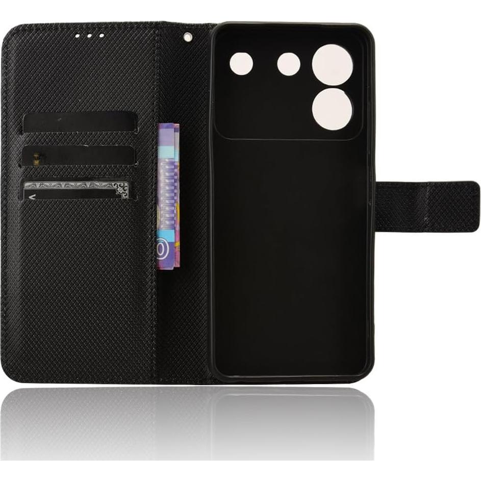 Funda de cuero PU tipo libro Elubugod para ZTE Blade A54 negra