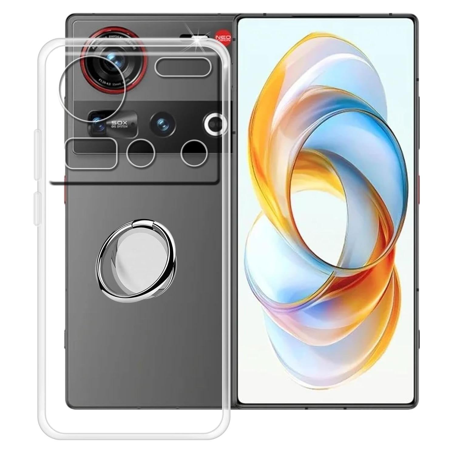 Funda Silicona TPU ZTE Nubia Z70 Ultra Transparente con Soporte