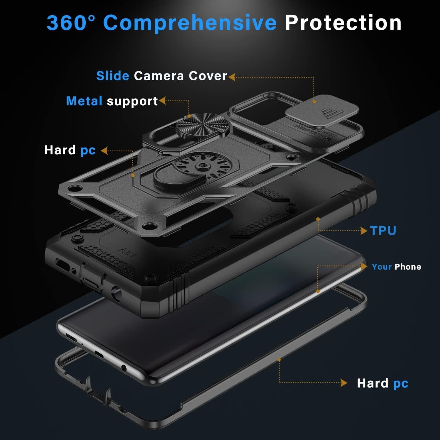 Funda PASNEW para Samsung Galaxy A51 4G, a prueba de golpes, soporte 360°