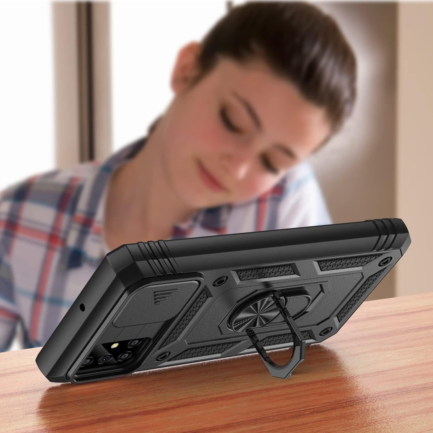 Funda PASNEW para Samsung Galaxy A51 4G, a prueba de golpes, soporte 360°