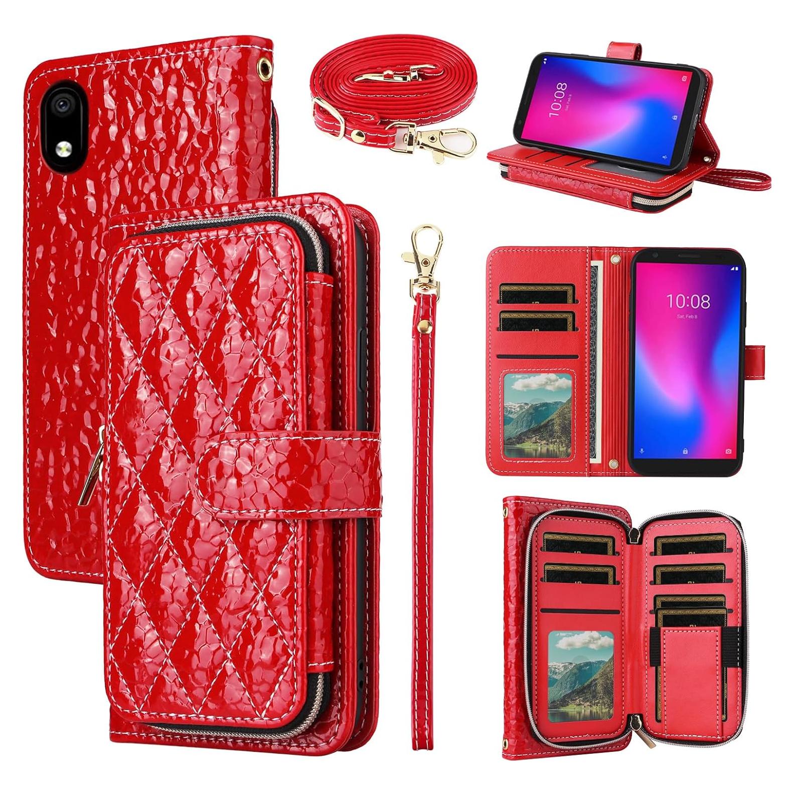 Funda Cartera Furiet para ZTE Avid 579 y Blade A3 Rojo