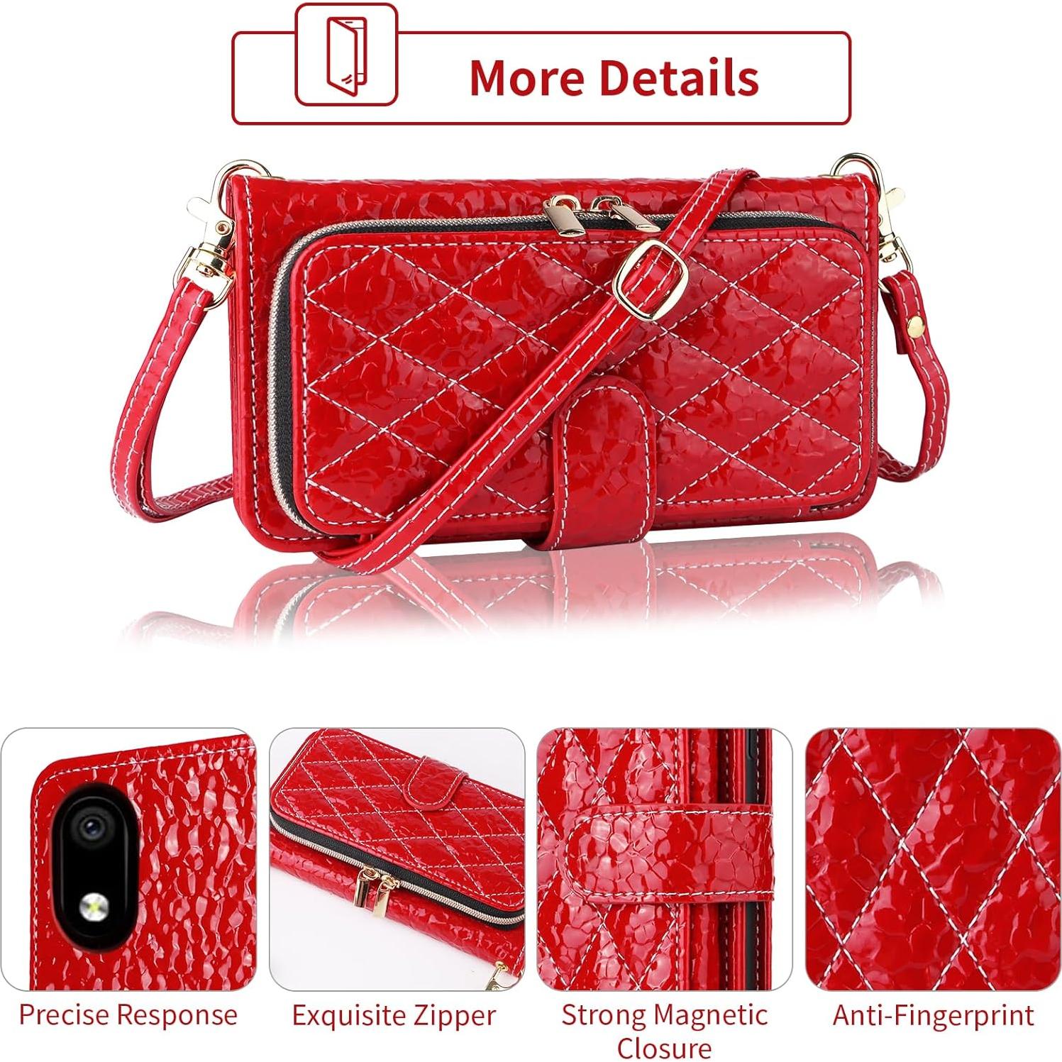 Funda Cartera Furiet para ZTE Avid 579 y Blade A3 Rojo