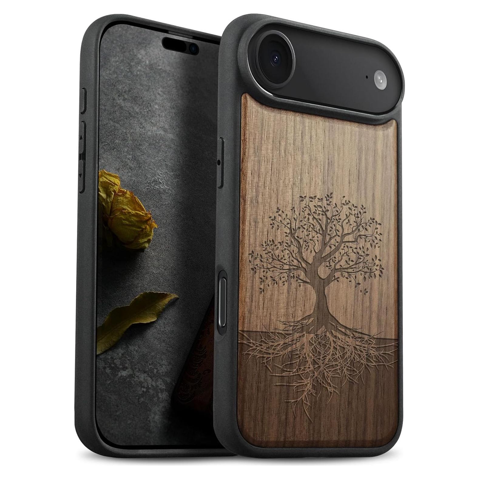 Funda de Madera Carveit para iPhone Air Yin Yang - TPU y Grabado