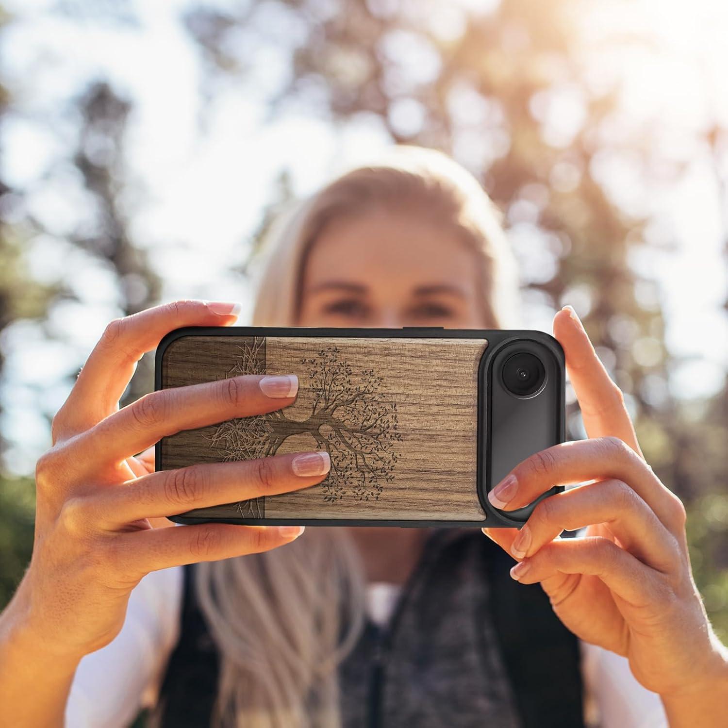Funda de Madera Carveit para iPhone Air Yin Yang - TPU y Grabado
