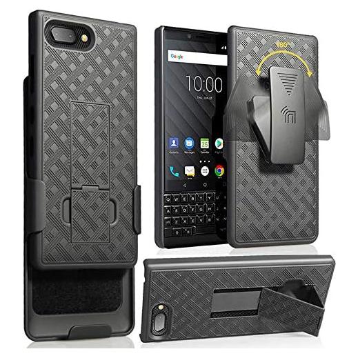 Funda Kickstand Negra Nakedcellphone para BlackBerry KEY2