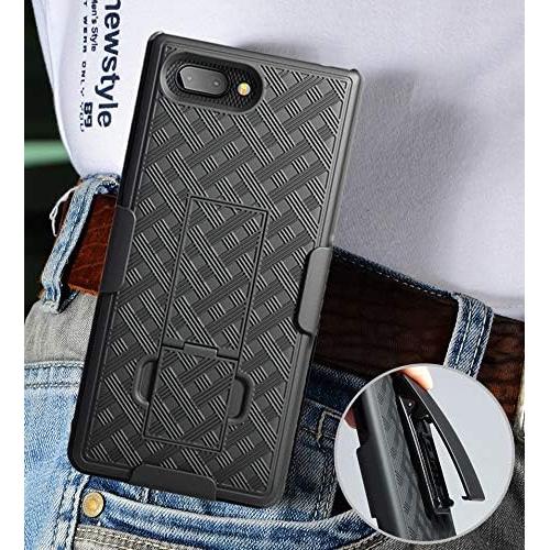 Funda Kickstand Negra Nakedcellphone para BlackBerry KEY2