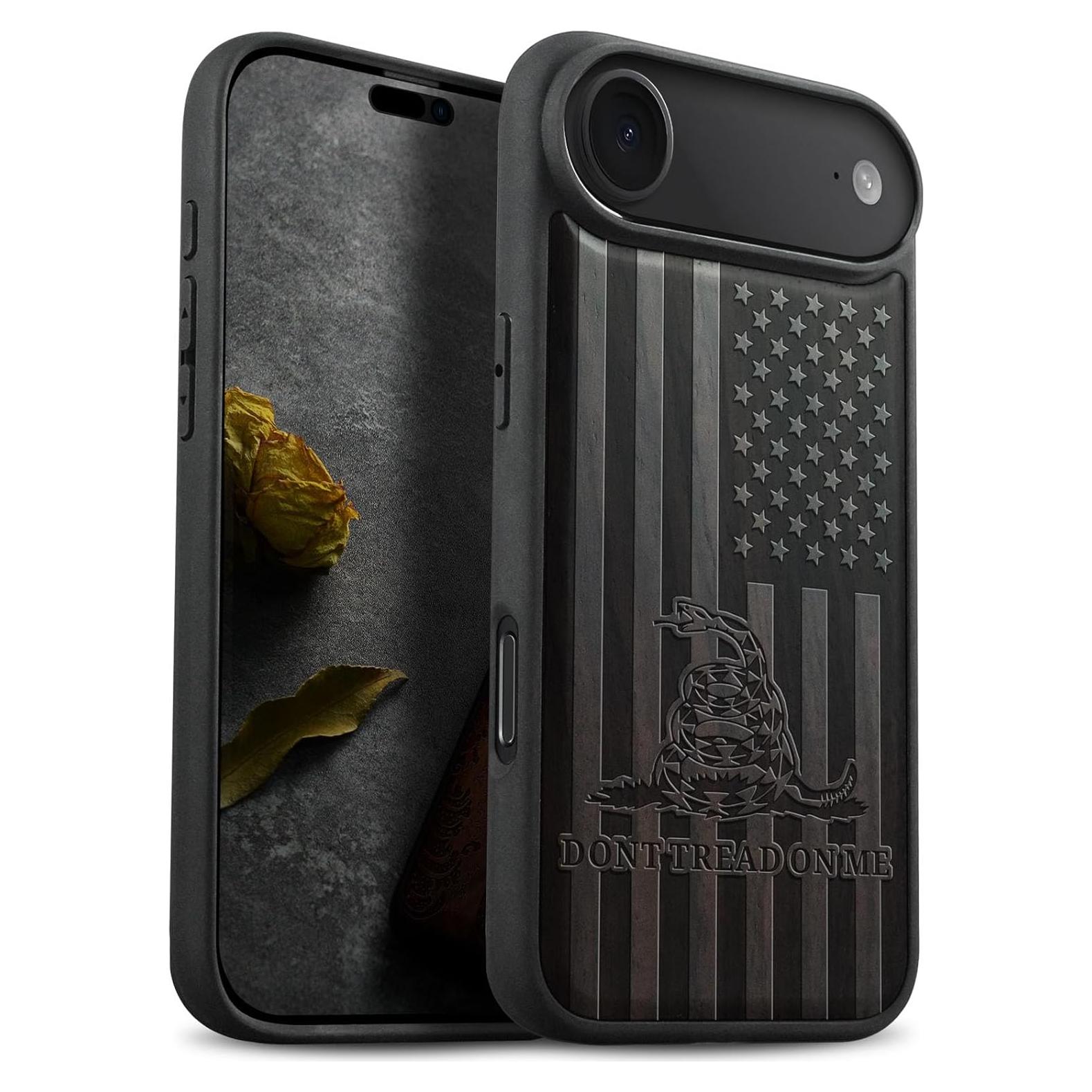 Funda de Madera Magnética Carveit para iPhone 17 Air - Grabado Gadsden