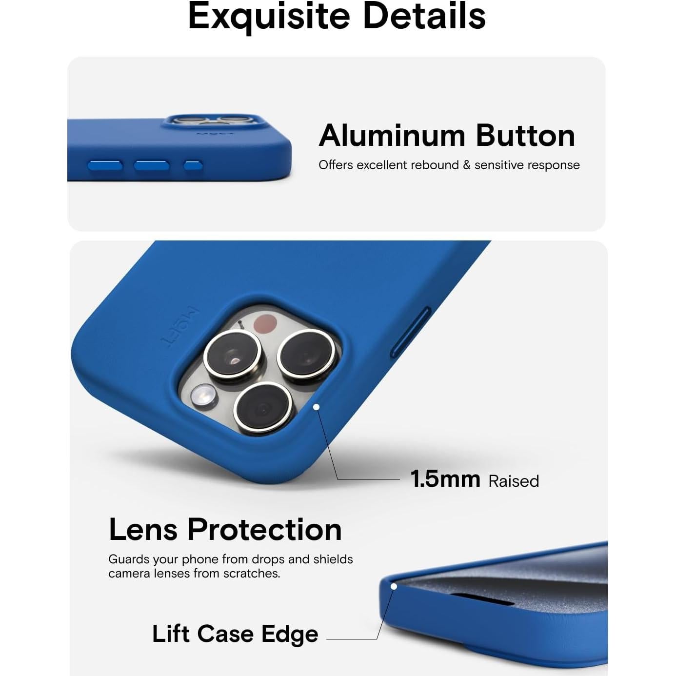 Funda protectora MOFT para iPhone 15 Pro Max Zafiro