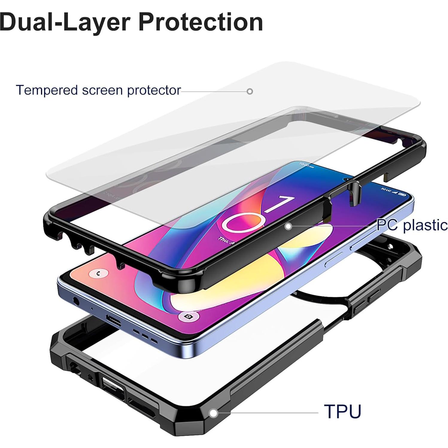 Funda Transparente Ailiber para TCL 50 XL 5G y 60 XE - Doble Capa