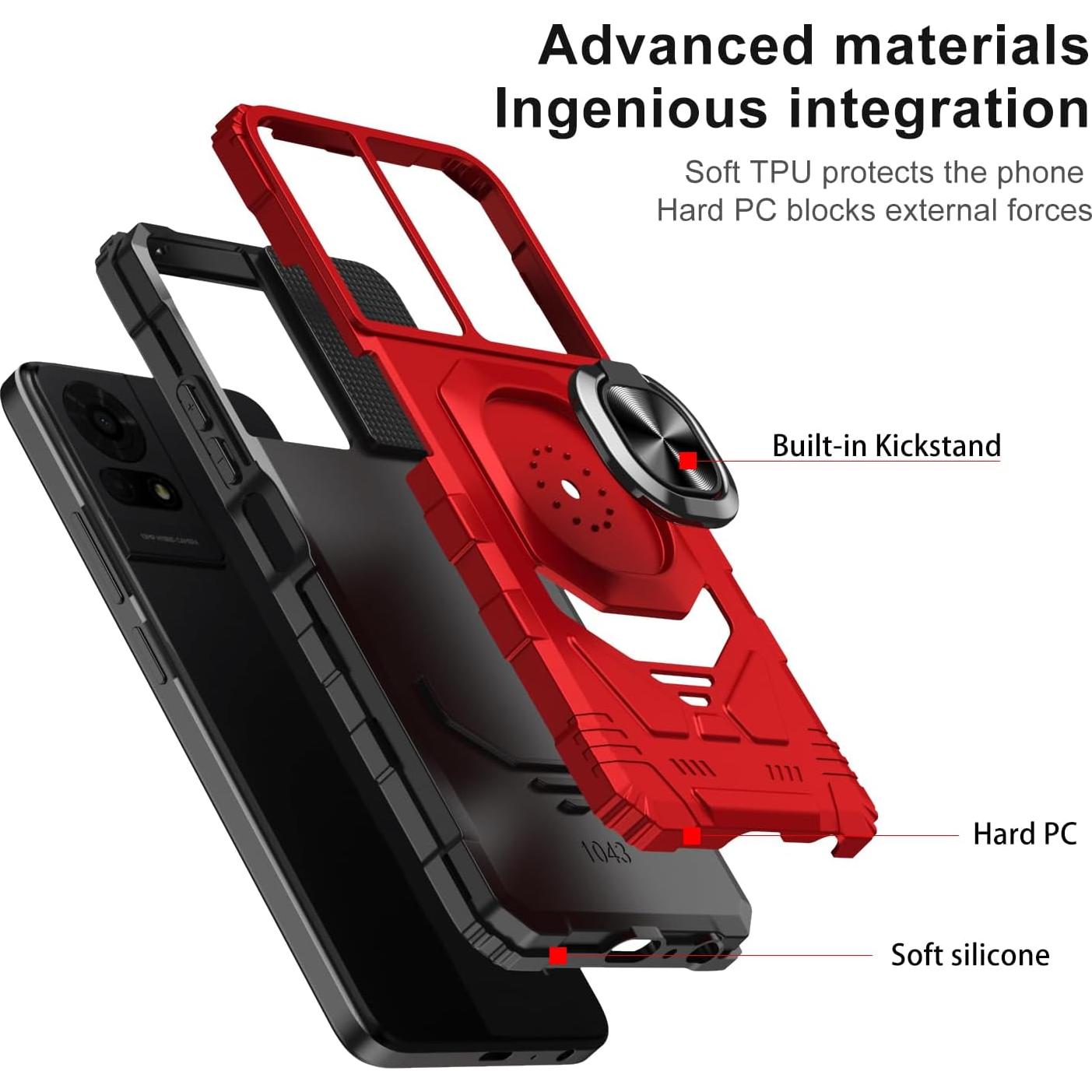 Funda resistente para TCL K24/K23/50LE con soporte magnético