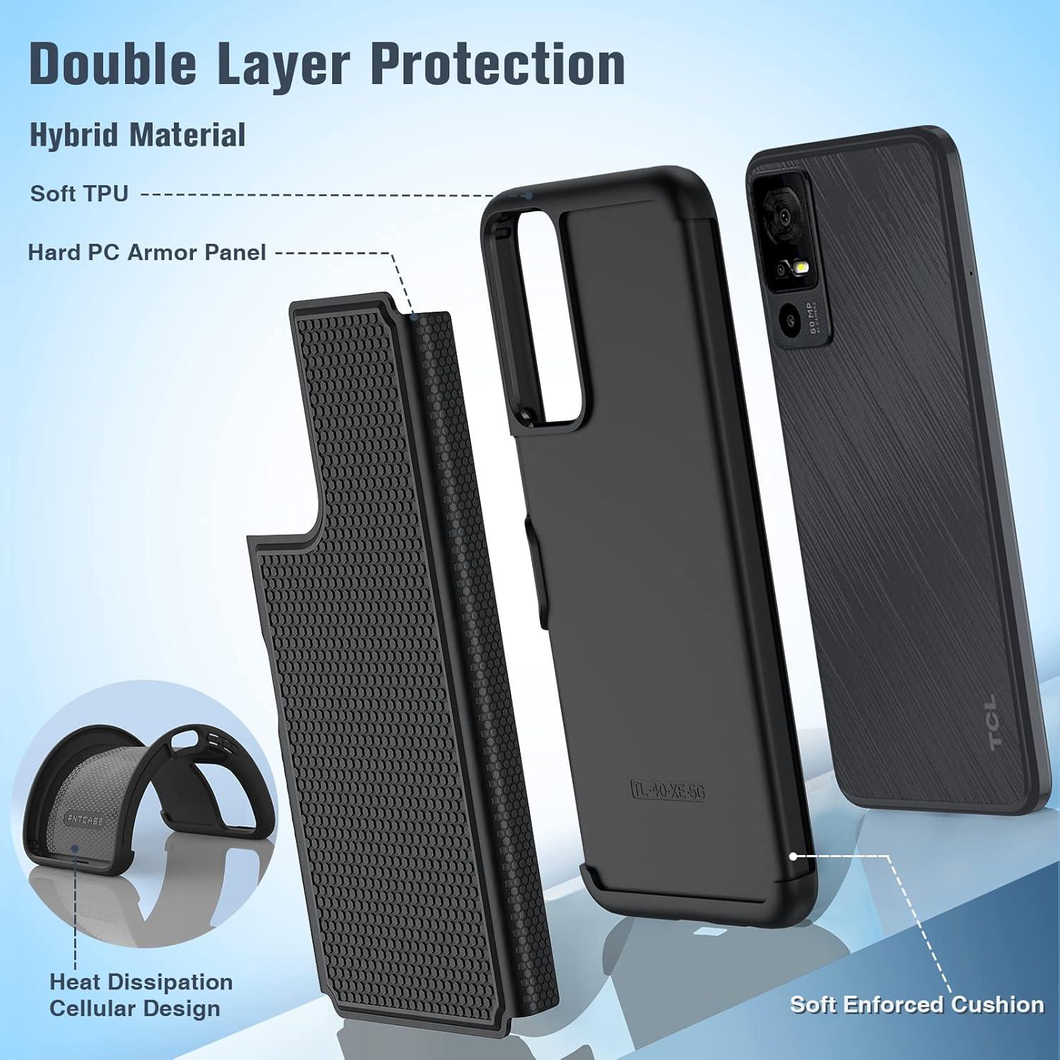 Funda FNTCASE para TCL 40 XE 5G - Doble Capa Antideslizante