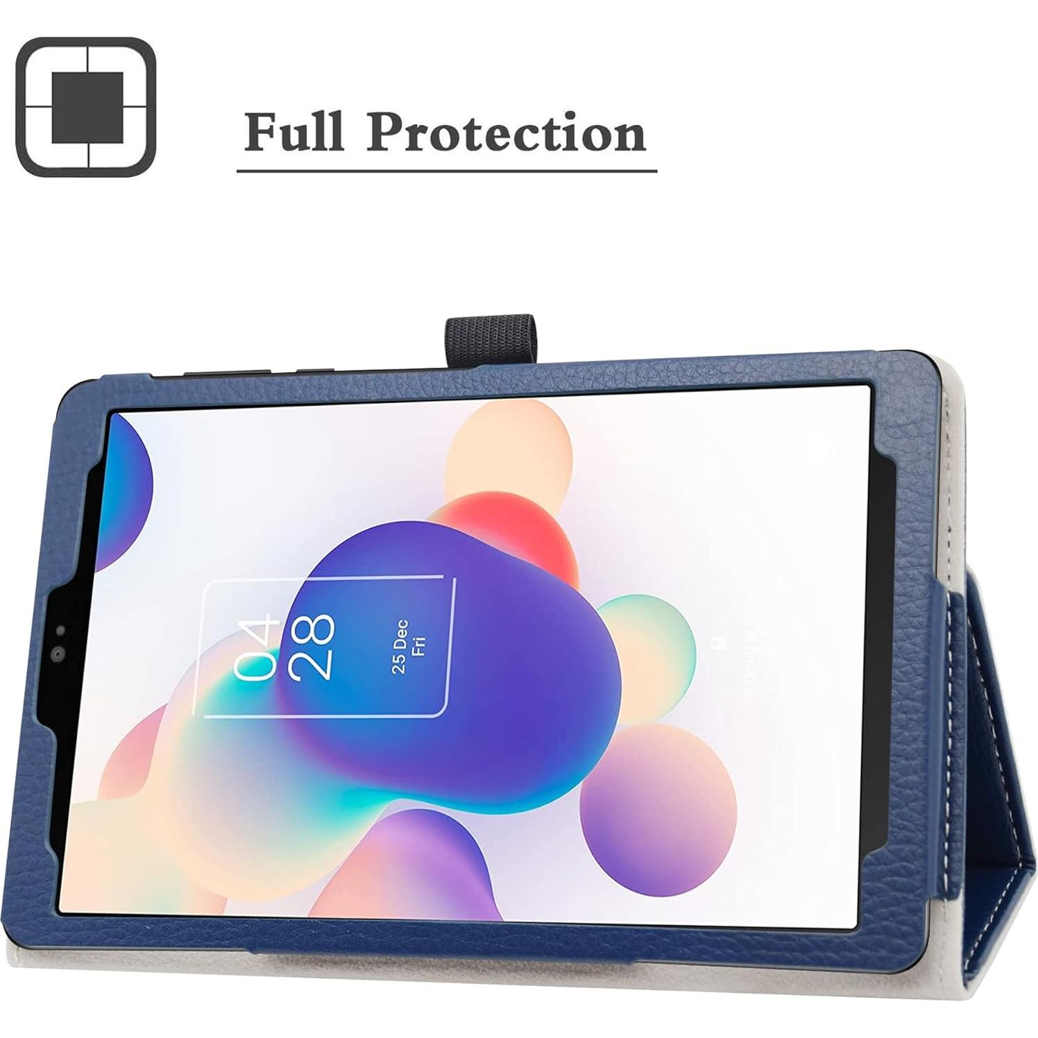 Funda Folio TCL Tab 8 - Cuero PU Azul, Soporte Plegable